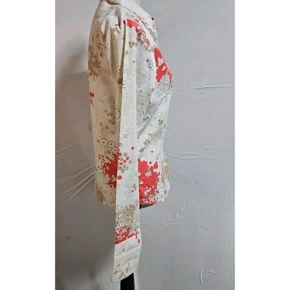 Vila Clothes  ANISETTE FLOWER SHIRT Womens Button-Down Blouse  Coral Tan-Size‎ M - Picture 6 of 11